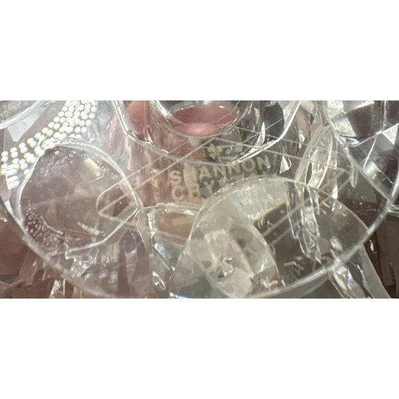 Shannon of Ireland Lotus Crystal Candle Holder Vintage Pair Of 3" With Box - Picture 4 of 9